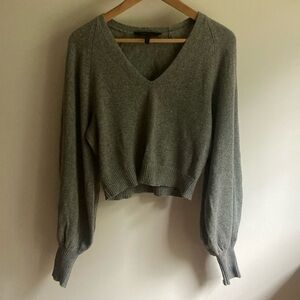 Cropped V-Neck Women's Sweater